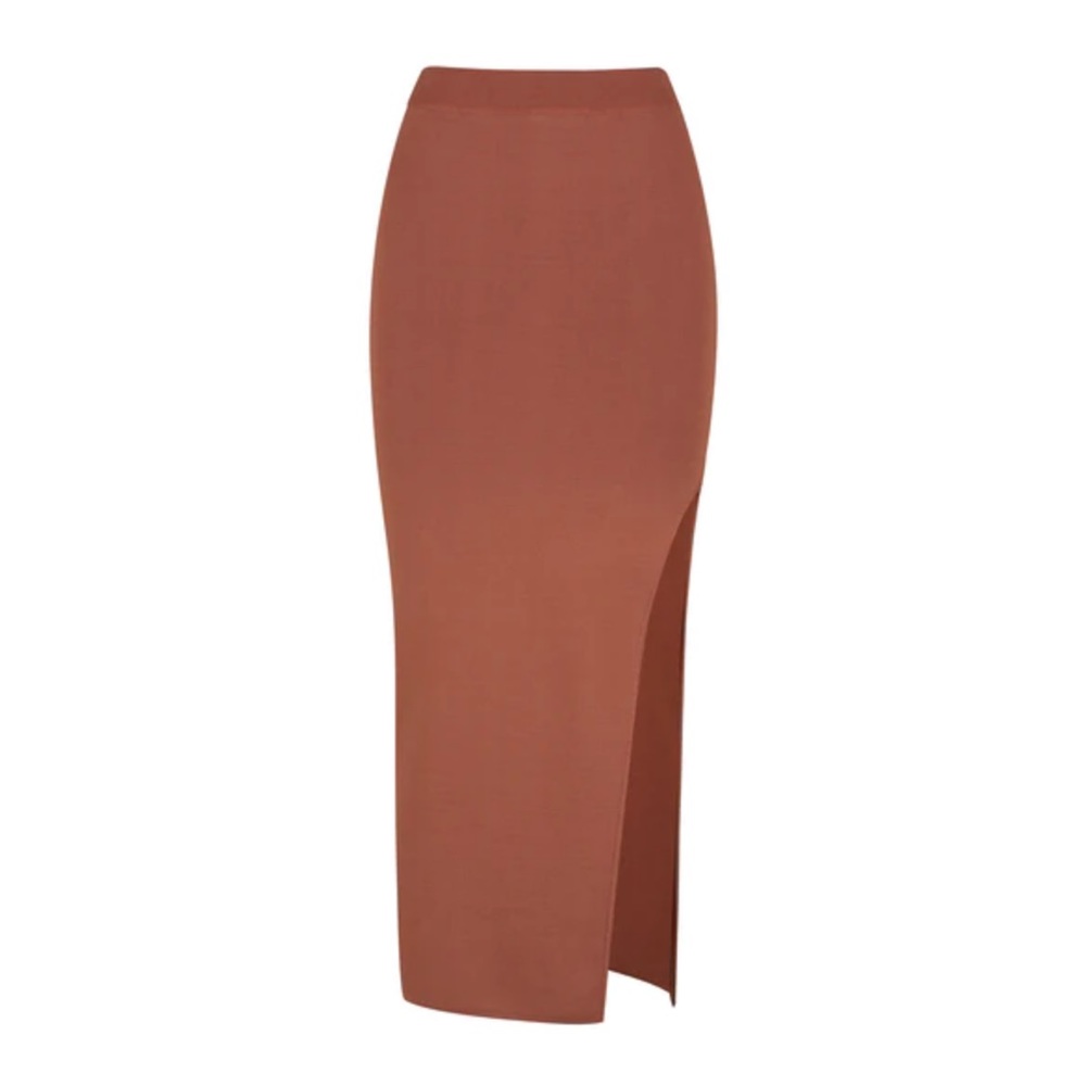 Shona Joy Basic Midi Skirt color Clay size XS